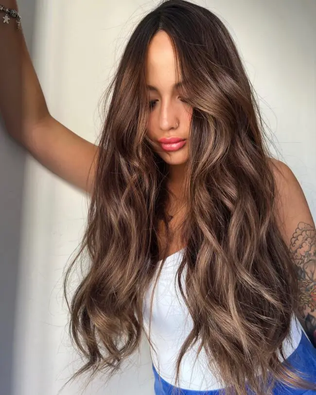 Soft Chocolate Waves with Golden Tips