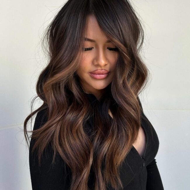 Soft Waves with Caramel and Blonde Highlights