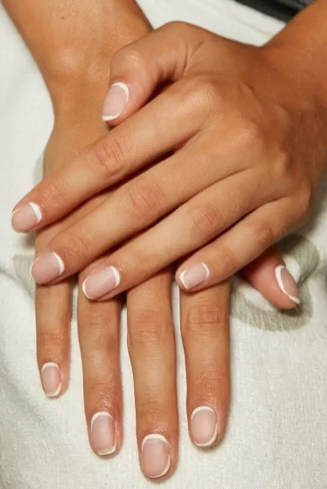 Chic White French Tips with Nude Base