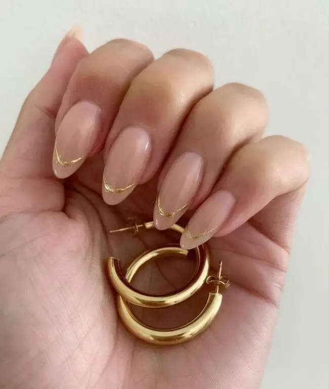 Golden-Tipped Nail Glamour