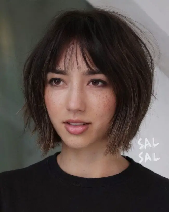 Modern Shaggy Brown Bob