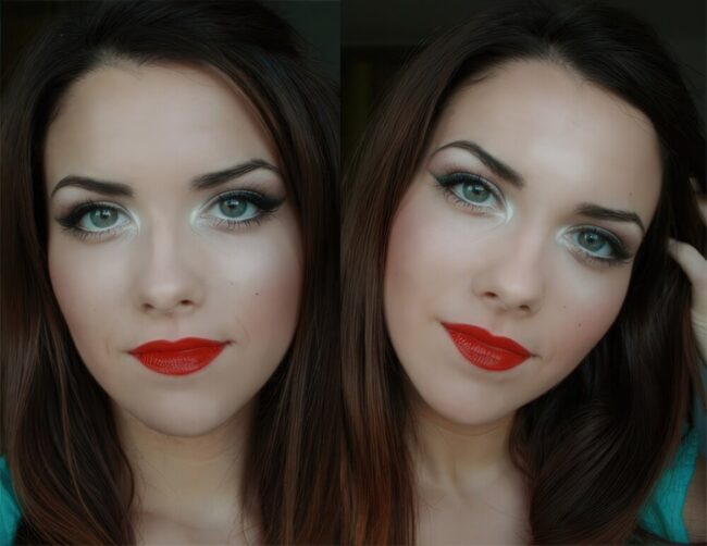 Radiant Skin and Striking Red Lips