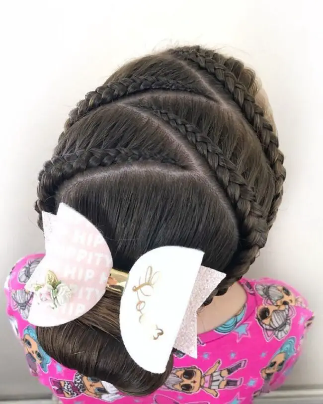 Layered Braids with a Bold Bow Addition