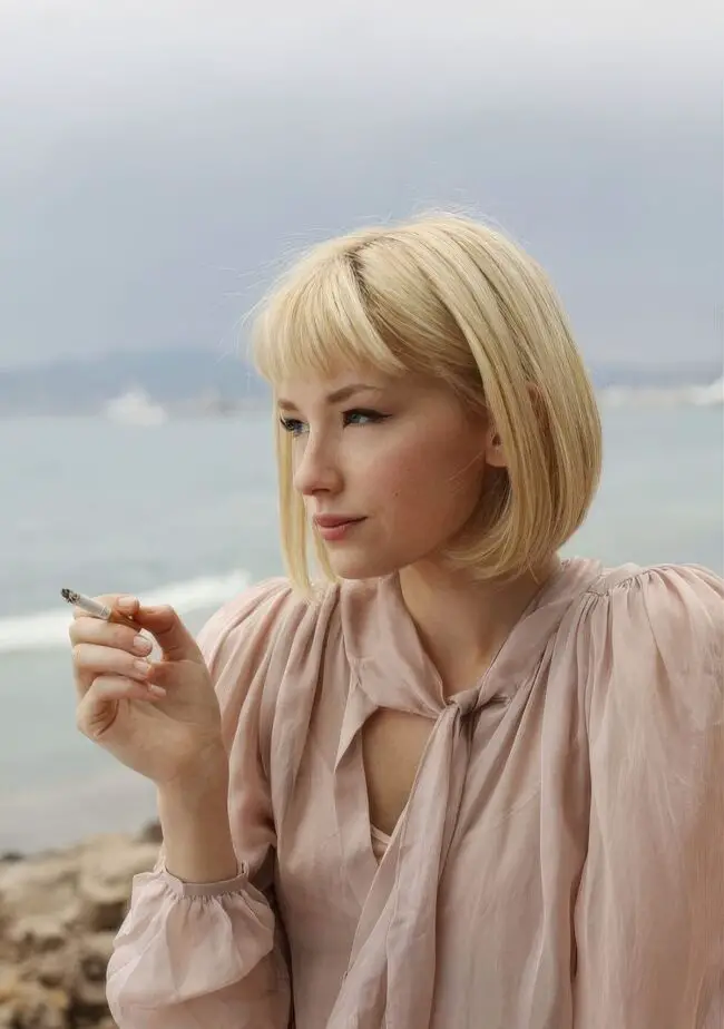 Light Blonde Fringe Bangs with Soft Texture