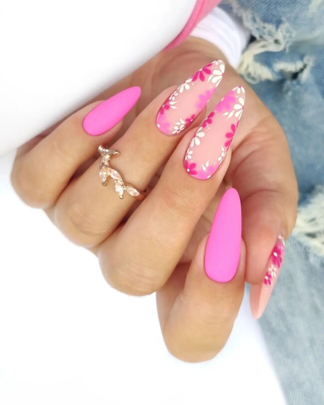 Vibrant Neon Pink Blooms