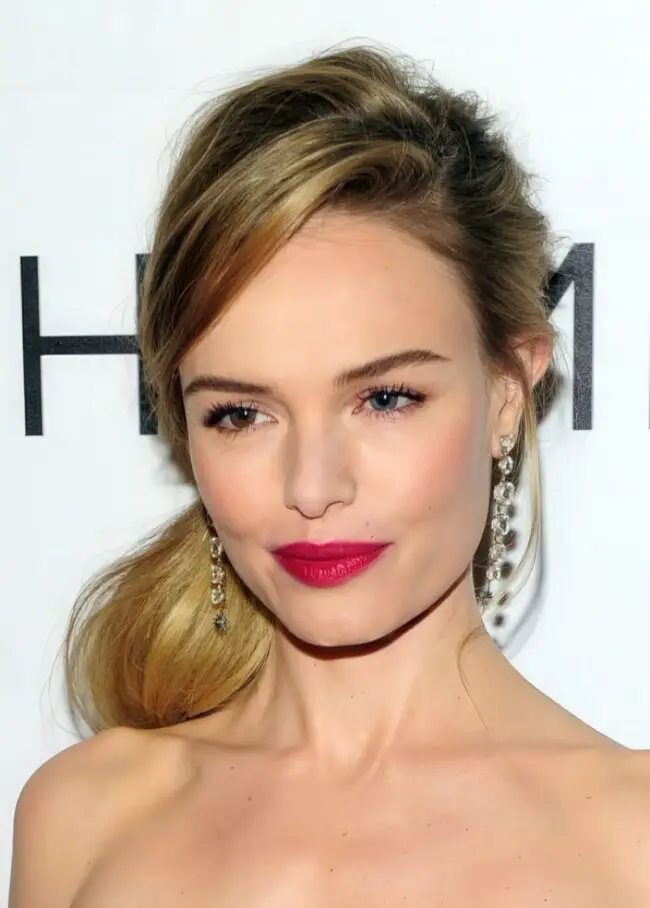 Radiant Berry Lips with Loose Waves