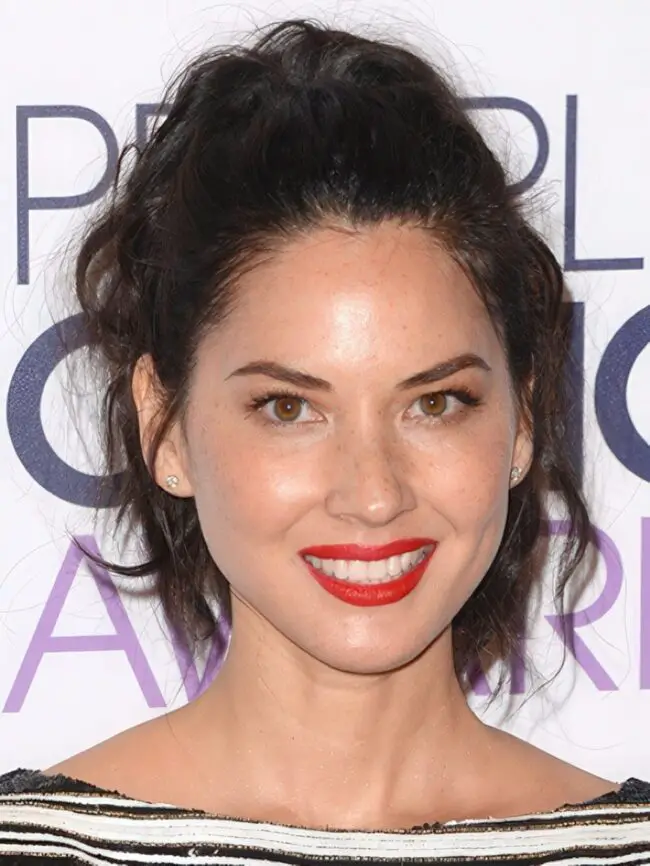 Radiant Red Lips with Shimmering Eyes