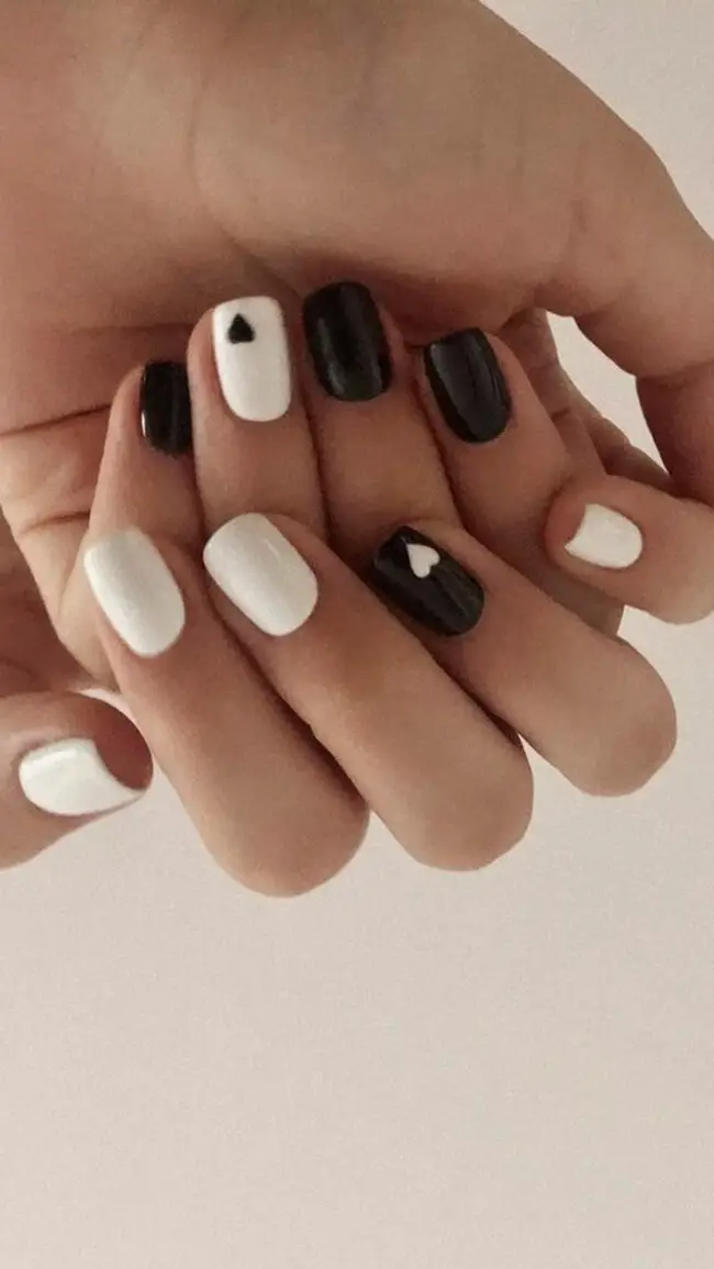 Heart-Adorned French Twist Nails