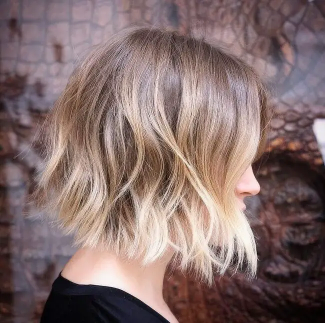Sun-Kissed Textured Bob with Waves