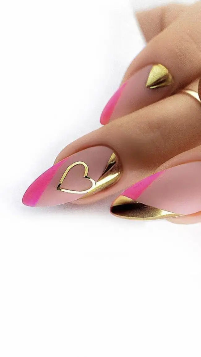 Golden Glam with Soft Pink Gradient