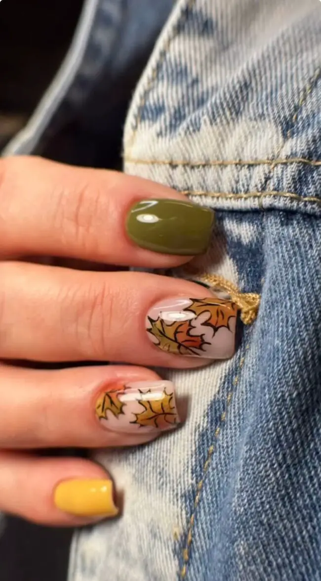 Earthy Shades with Leafy Embellishments
