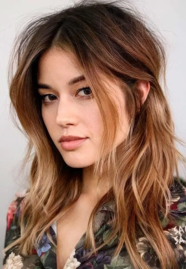 Beachy Waves with Caramel Highlights