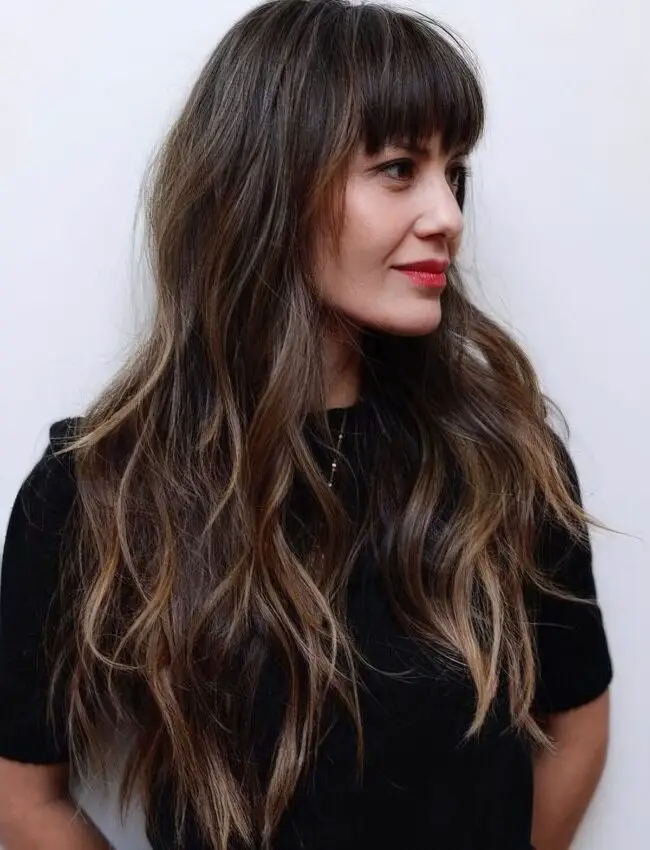 Fringe Bangs with Shimmering Highlights