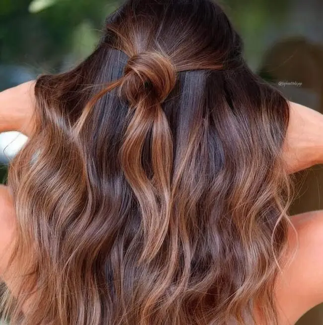 Warm Brown Waves with Caramel Highlights