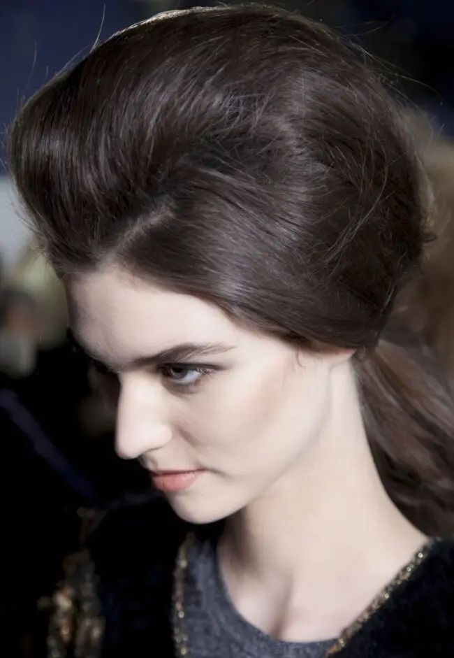 Deep Brown Voluminous Updo with Waves