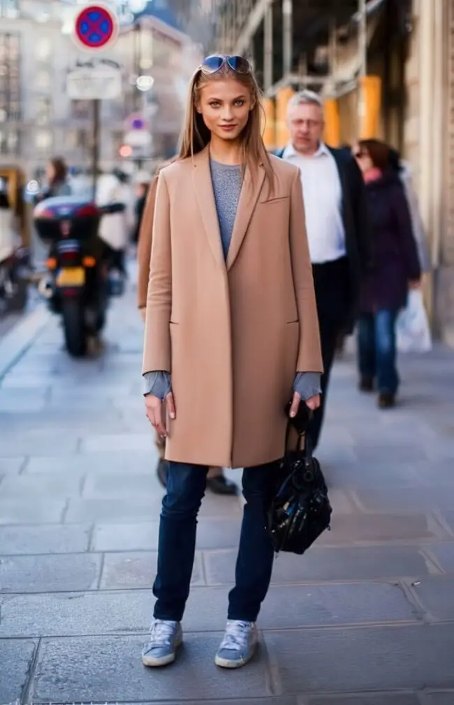 Beige Oversized Coat with Cotton Layers