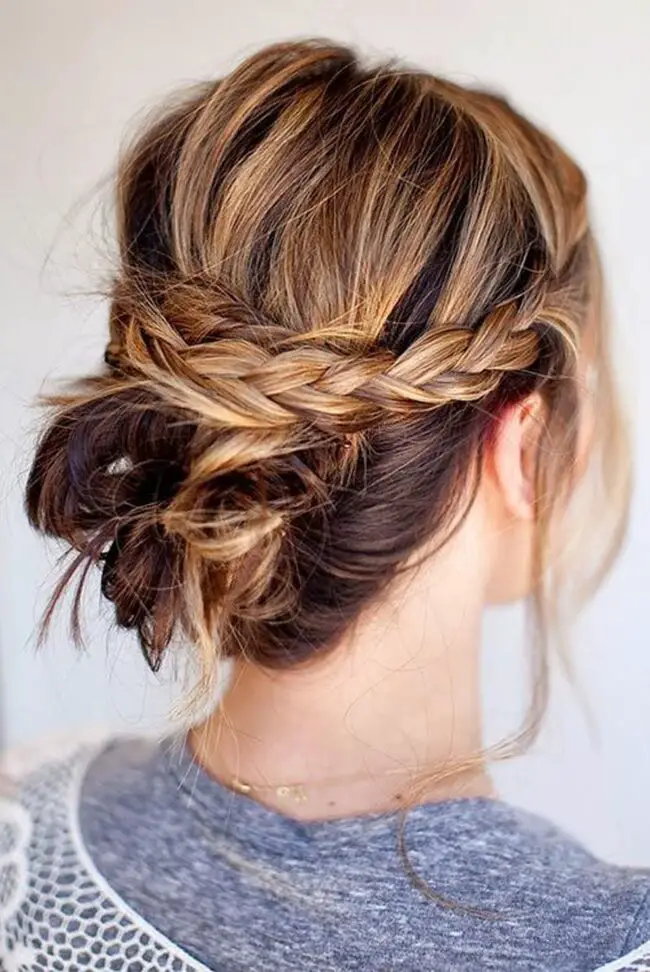 Casual Messy Braided Bun