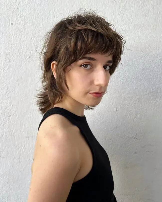 Tousled Mullet with Shaggy Texture