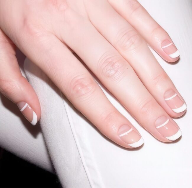 Pastel French Tips with Chic Accents