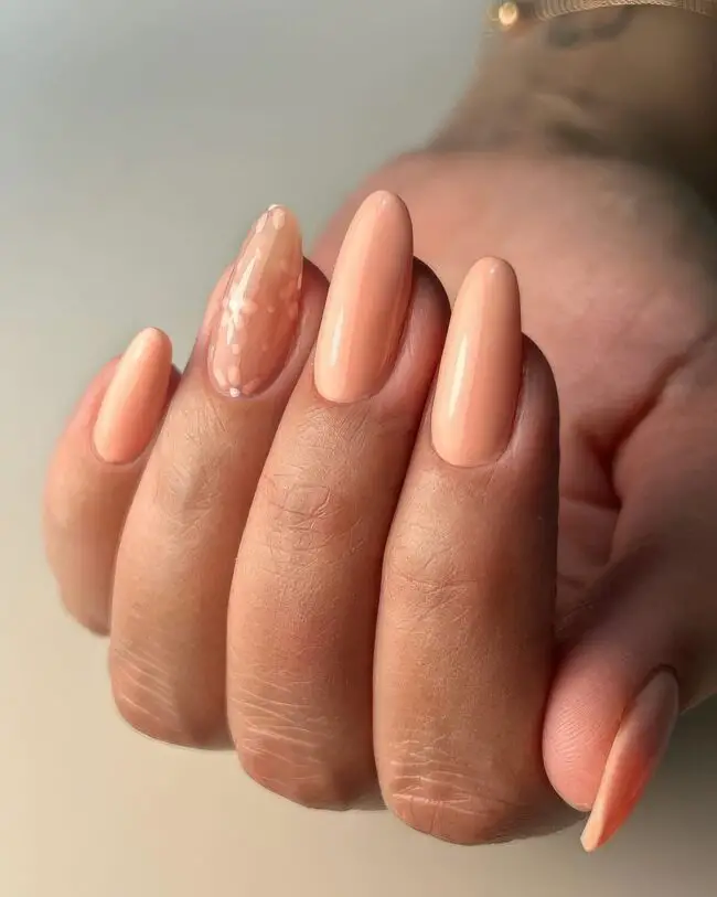 Peachy Floral Nail Magic