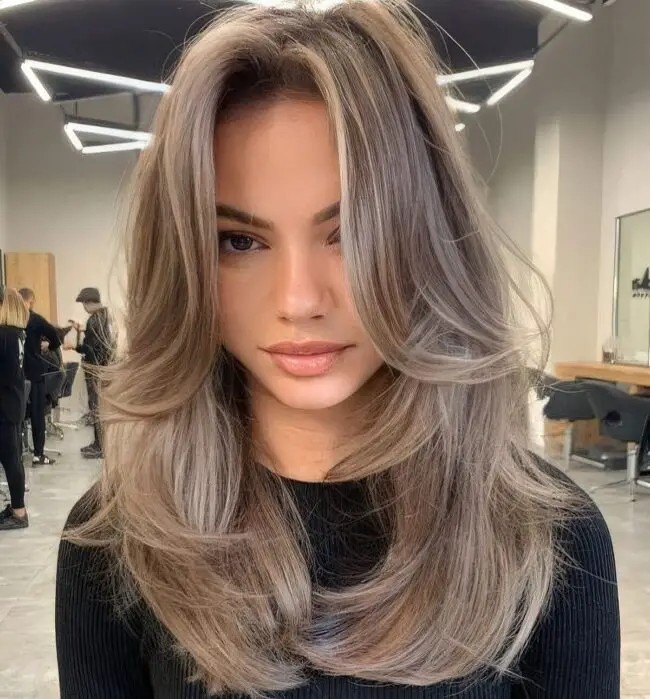 Ash Blonde Cascading Layers with Depth