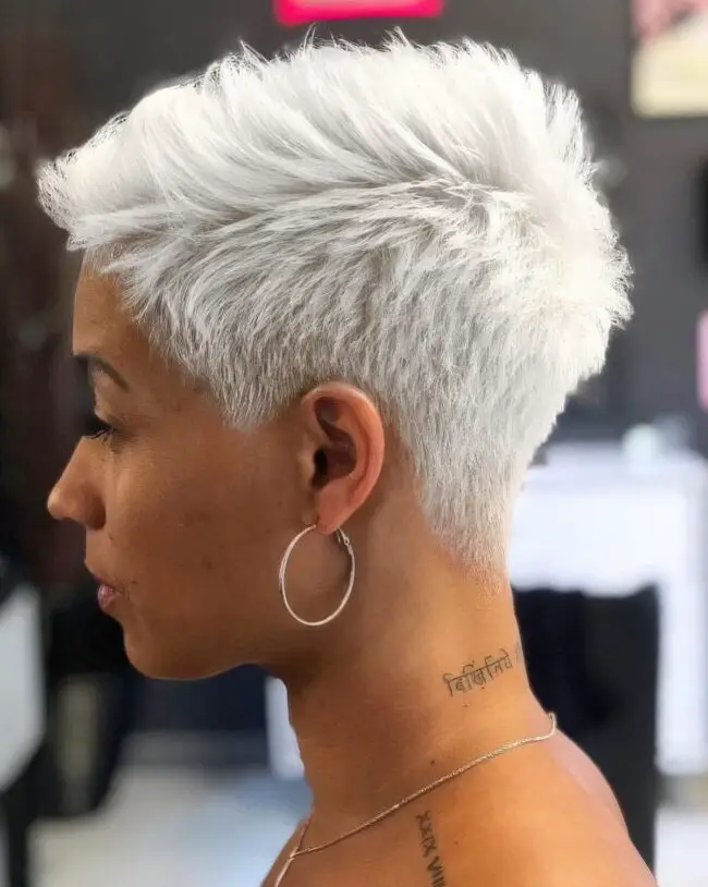 Radiant Silver Pixie Cut