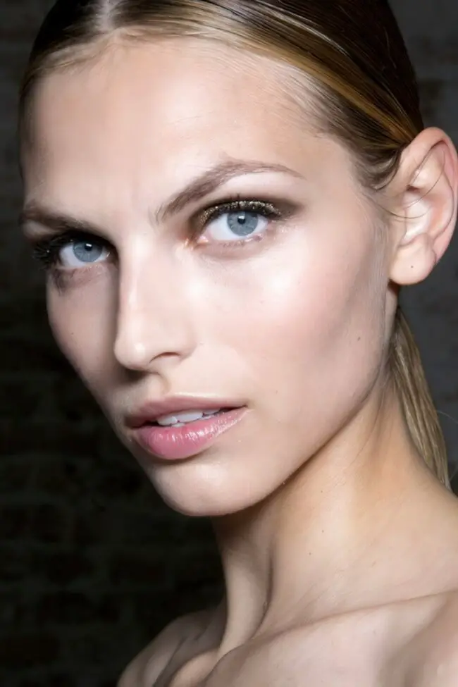 Shimmering Metallic Eyes with Soft Lips