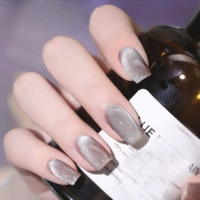 Radiant Silver Nail Art