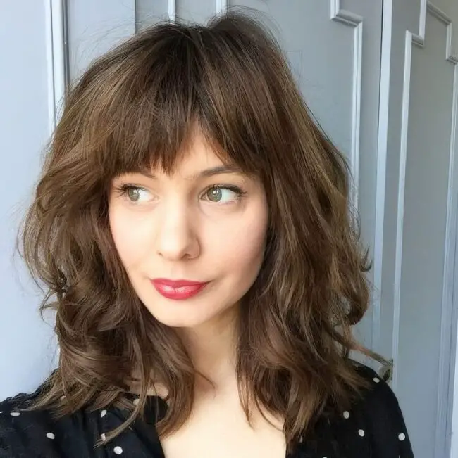 Fringe Bangs with Warm Highlights Charm
