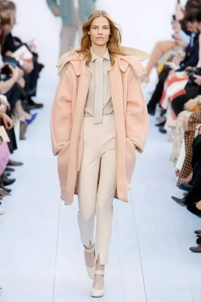 Pastel Oversized Coat with Tailored Trous