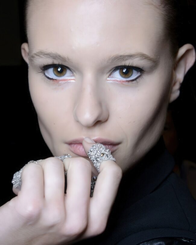 Striking Bold Eyeliner with Metallic Accents
