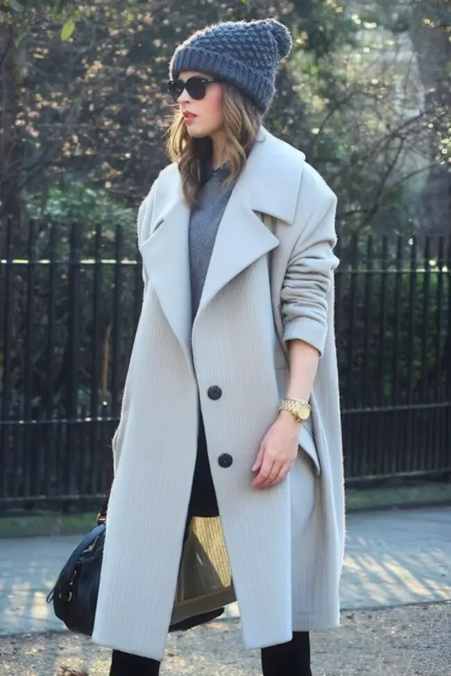 Light Gray Oversized Coat for Comfort
