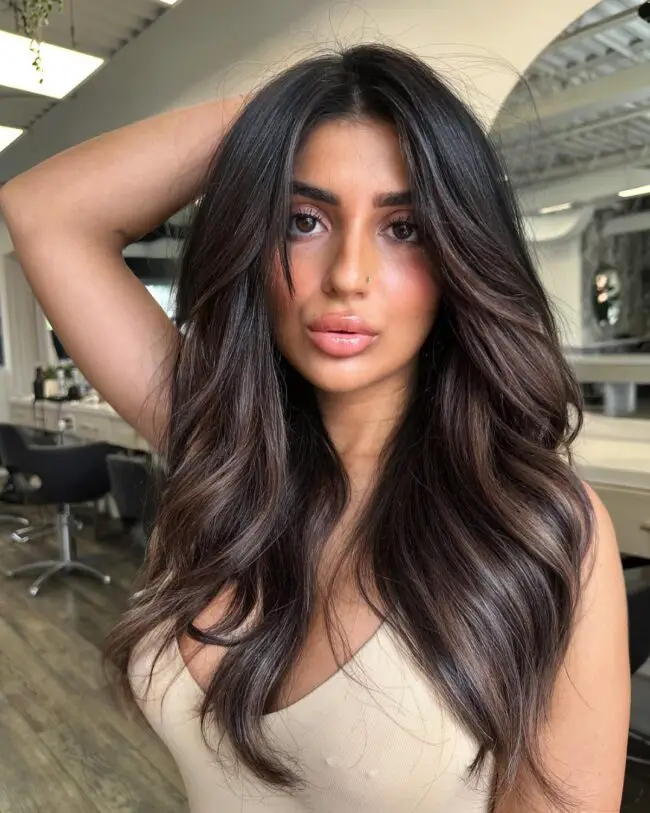 Loose Curls with Balayage Highlights