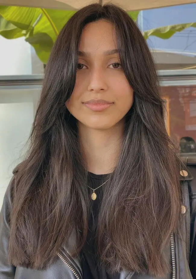 Rich Dark Waves with Face-Framing Strands