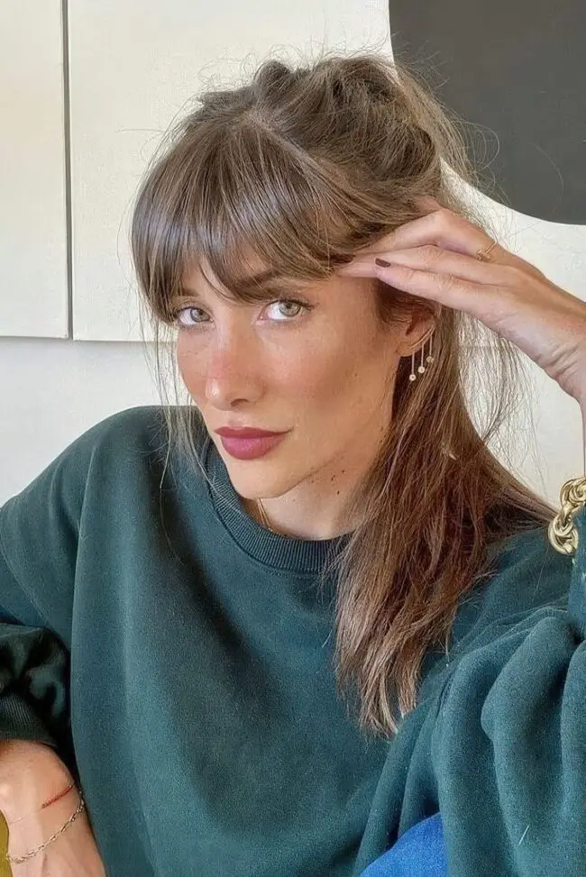 Chocolate Fringe Bangs for Effortless Style