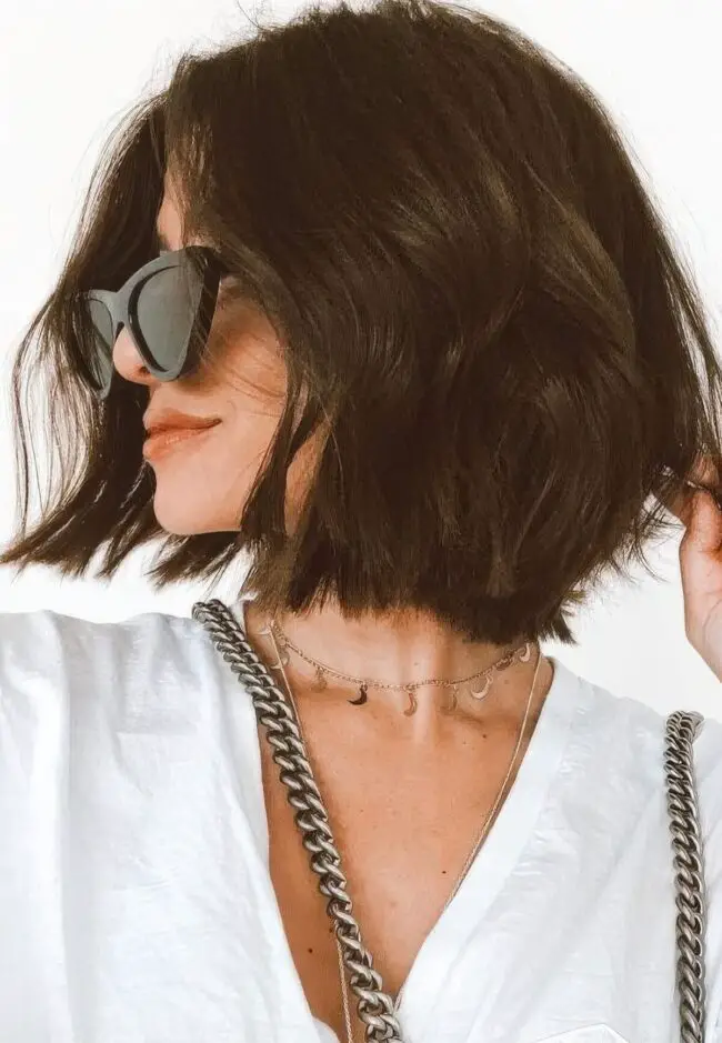 Tousled Dark Bob with Soft Layers