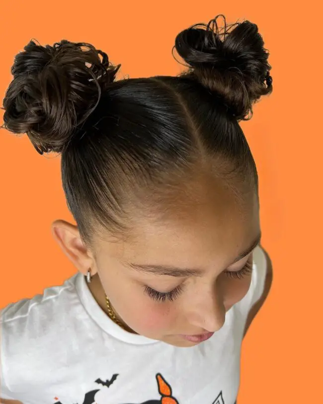 Double Twisted Buns for a Playful Style
