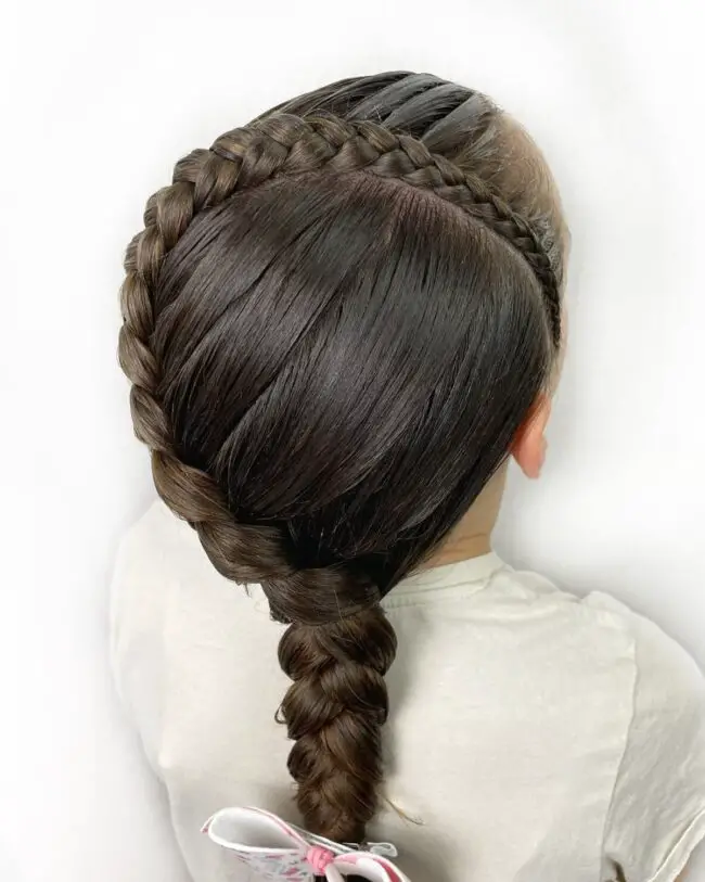 Side Braid Decorated with a Cute Bow