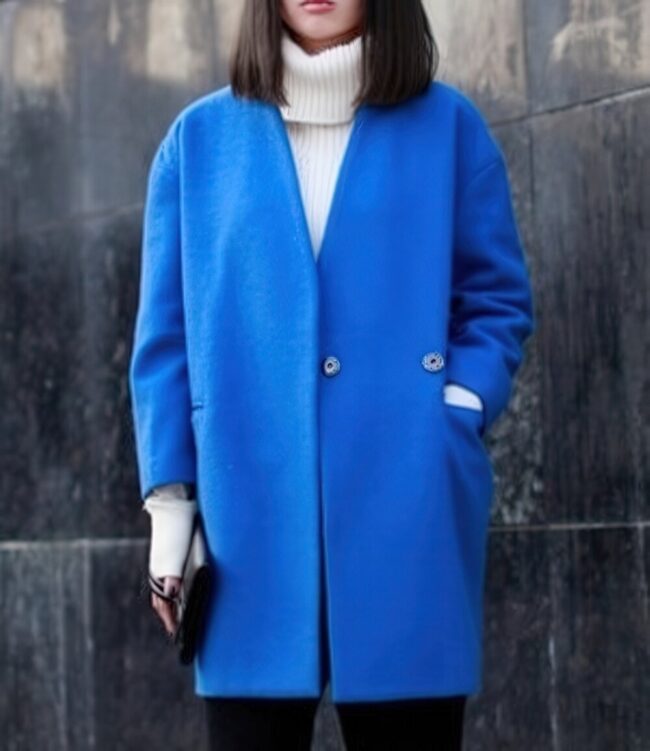 Oversized Blue Outerwear for Chic Comfort