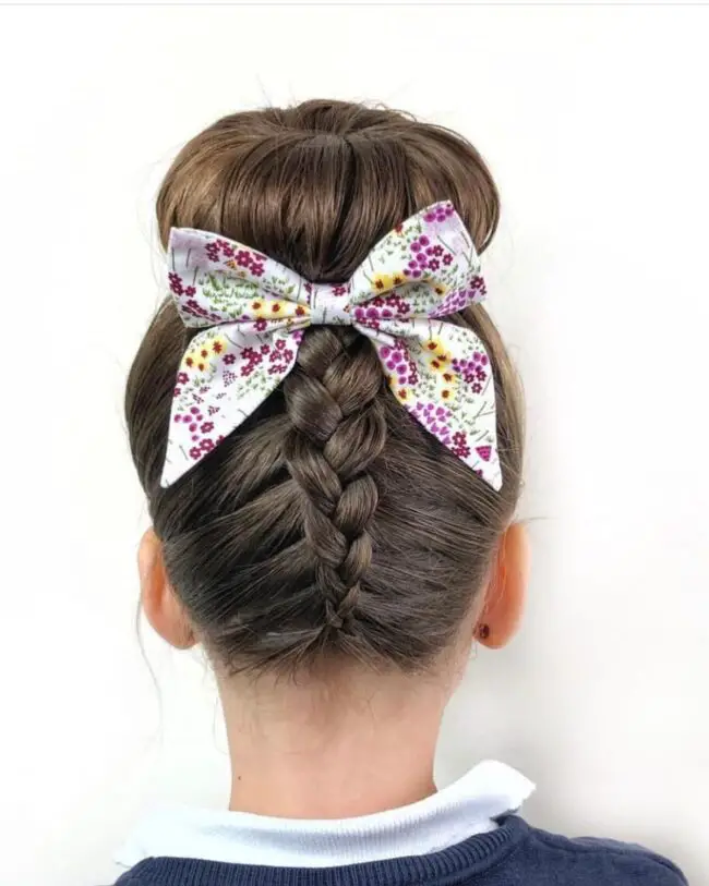 Upside-Down Braid Turned into a Bun