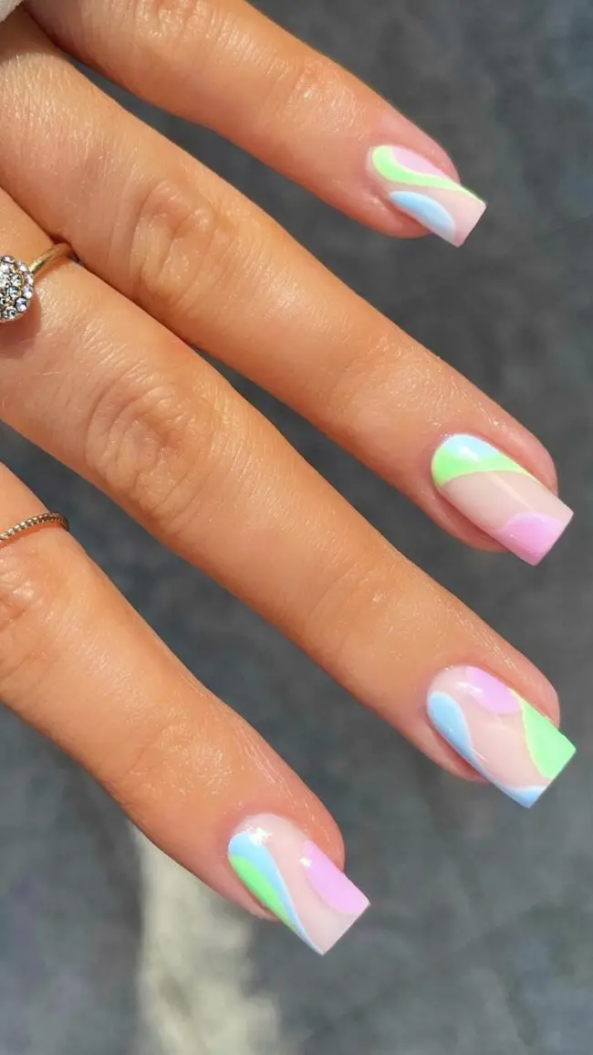 Serene Teal and Pink with Floral Touch
