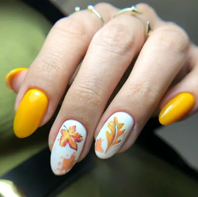 Vibrant Yellow with Leafy Touches