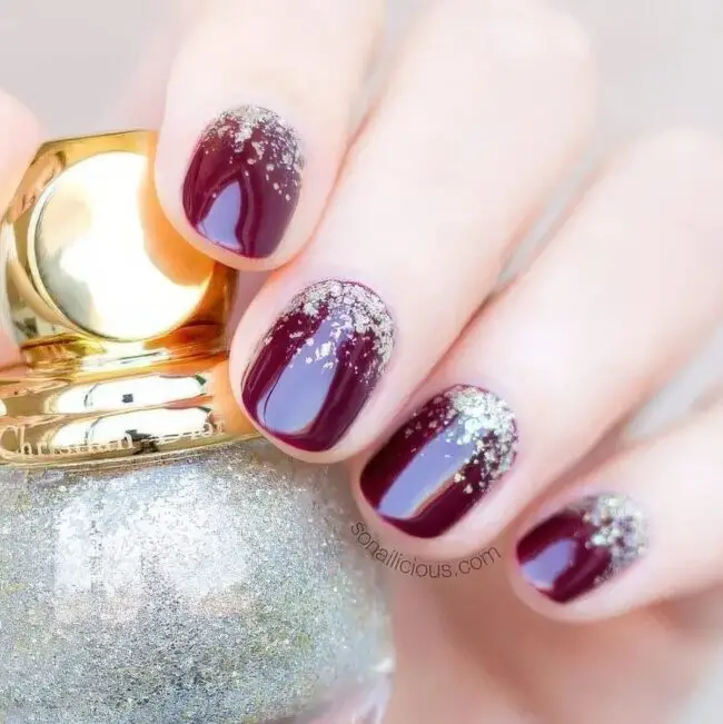 Glistening Maroon and Gold
