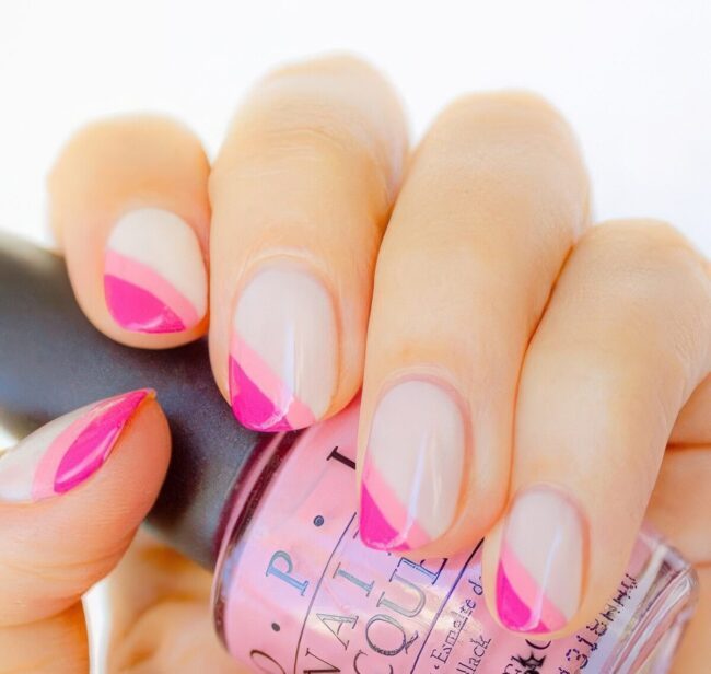 Chic Almond Nails with Pink Accents