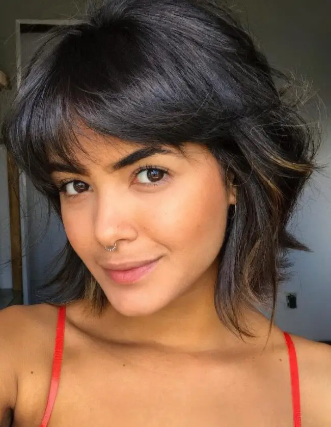 Rich Dark Bob with Soft Highlights