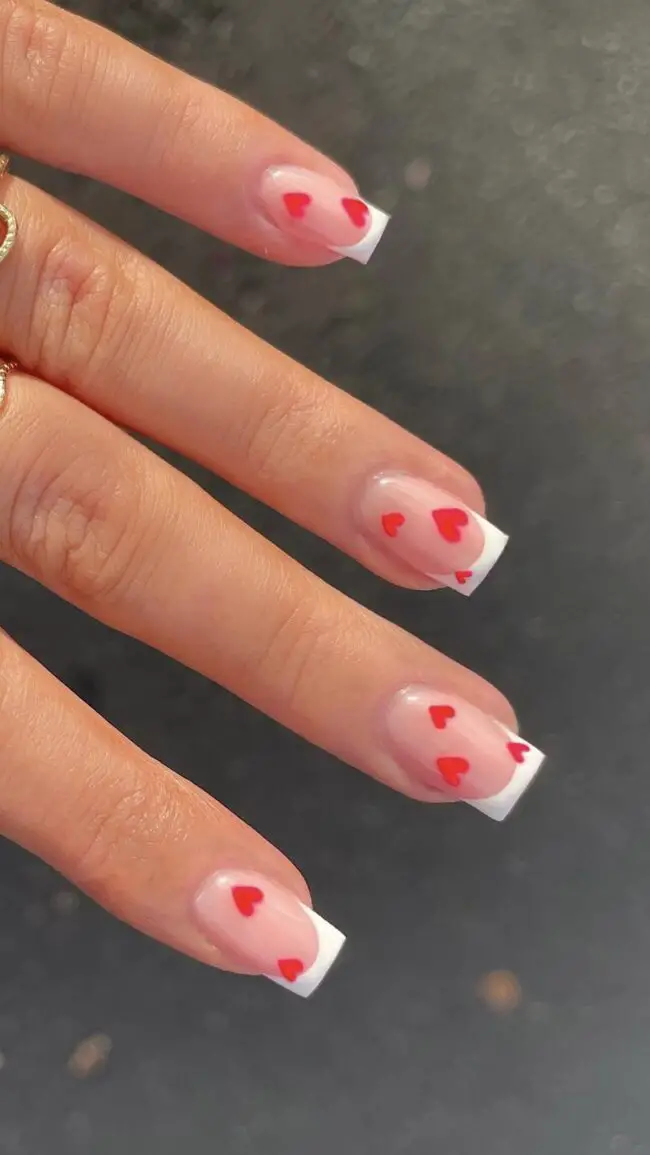Romantic Pink with Red-Tipped Tips