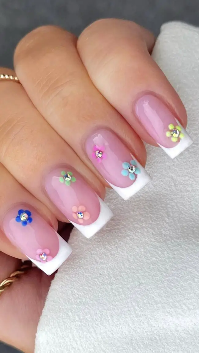 Floral-Inspired French Tips