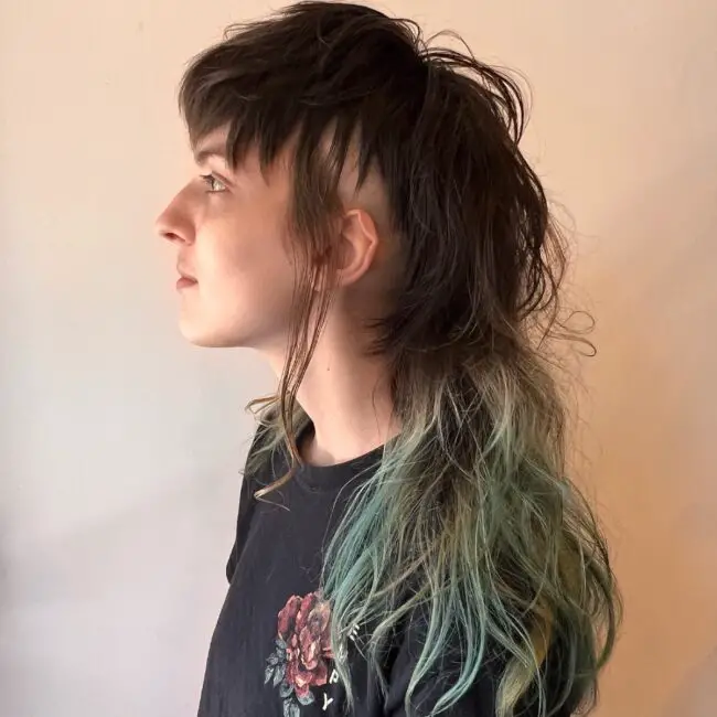 Ombre Gradient Shag Mullet Style