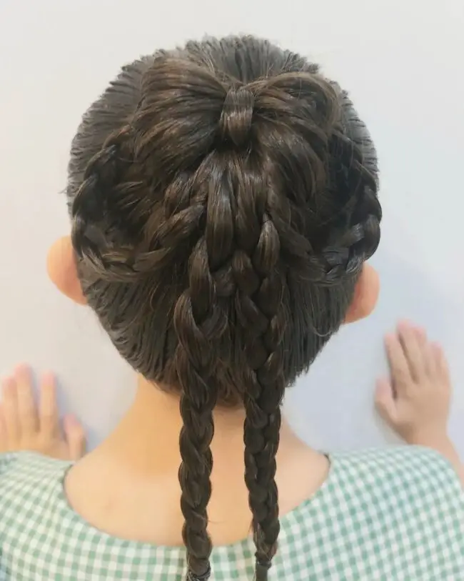 Double Braided Buns with Long Flowing Tails