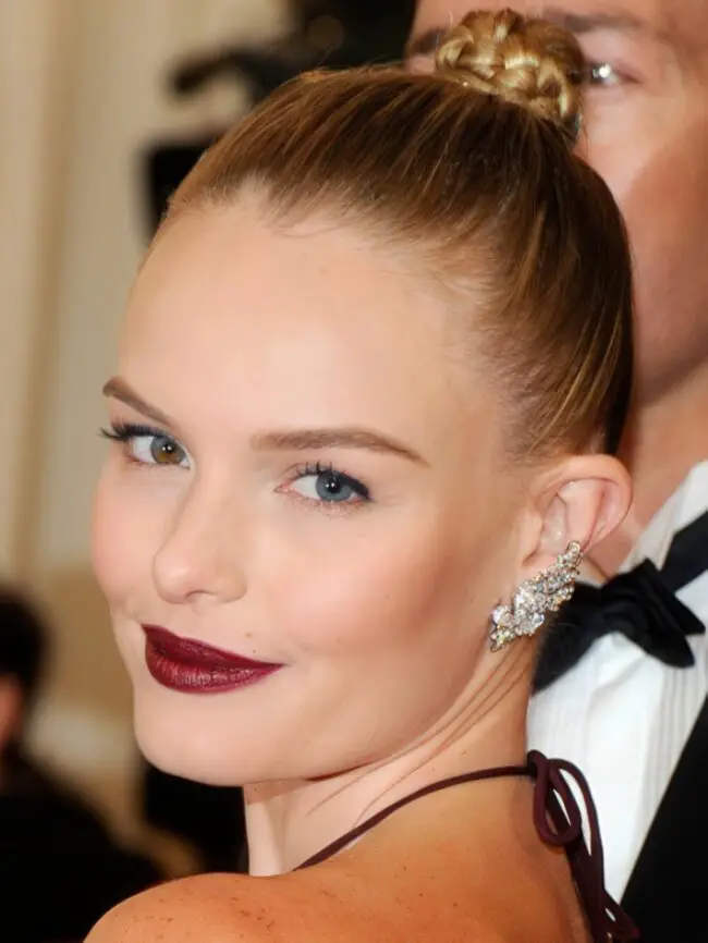 Striking Dark Lips with Radiant Blue Eyes